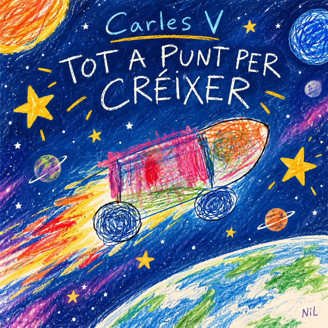 Portada de Tot a punt per créixer, amb el dibuix espacial del Nil i la seva signatura